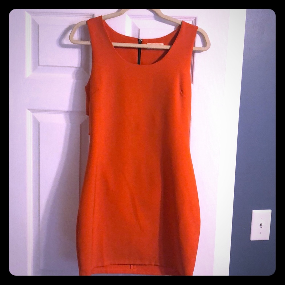 Orange dress with cut outs in back
